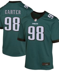 Jalen Carter Philadelphia Eagles Nike Youth Game Player Jersey - Midnight Green