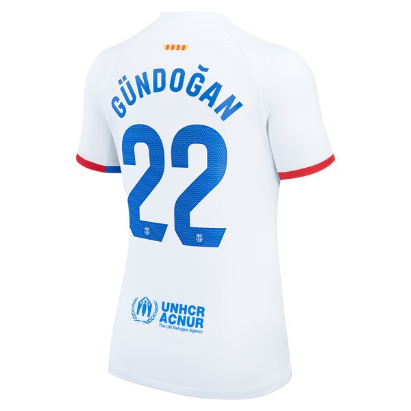 Ilkay G¨¹ndogan Barcelona Nike Women's 2023/24 Away Stadium Replica Player Jersey - White - Image 3