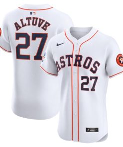 Jose Altuve Houston Astros Nike Home Elite Sponsor Patch Player Jersey - White