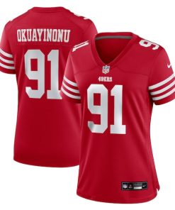 Sam Okuayinonu San Francisco 49ers Nike Women's Team Game Jersey -  Scarlet