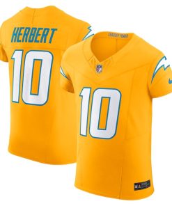 Justin Herbert Los Angeles Chargers Nike Alternate Charger Power Vapor F.U.S.E. Elite Jersey - Gold