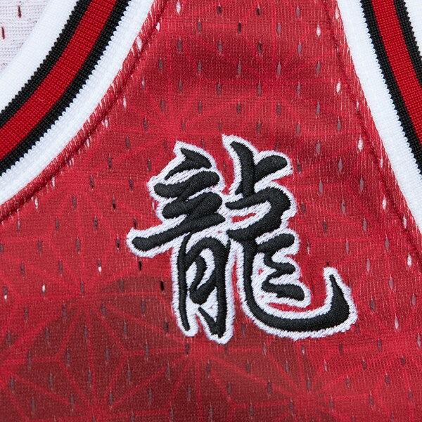 Dennis Rodman Chicago Bulls 1997/98 Hardwood Classics Asian Heritage 6.0 Swingman Throwback Player Jersey - Red - Image 4