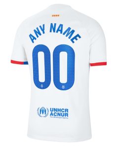 Alternative view of Barcelona Nike 2023/24 Away Custom Replica Jersey - White