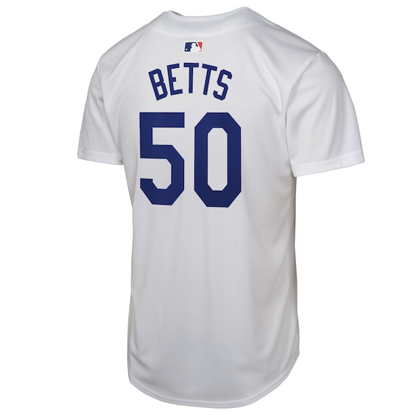 Mookie Betts Los Angeles Dodgers Nike Youth 2024 World Series Game Jersey - White - Image 3