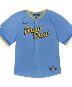 Alternative view of Christian Yelich Milwaukee Brewers Nike Toddler City Connect Limited Player Jersey - Powder Blue