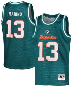 Dan Marino Miami Dolphins  Youth Retired Player NFL Basketball Fashion Jersey - Aqua
