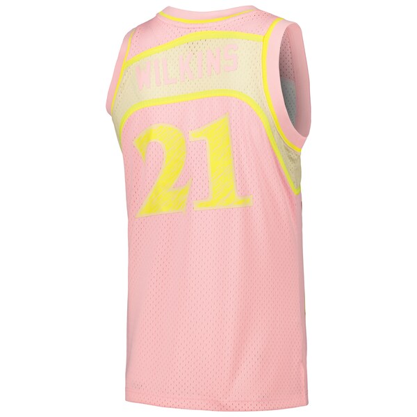 Dominique Wilkins Atlanta Hawks 1986/87 Swingman Sidewalk Sketch Jersey - Pink - Image 3