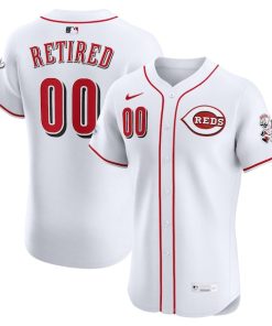 Cincinnati Reds Nike Home Elite Sponsor Patch Pick-A-Player Retired Roster Jersey - White