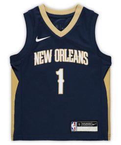Alternative view of Zion Williamson New Orleans Pelicans Nike Preschool Replica Jersey - Icon Edition - Navy