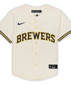 Alternative view of Milwaukee Brewers Nike Preschool Home Game Jersey - Cream