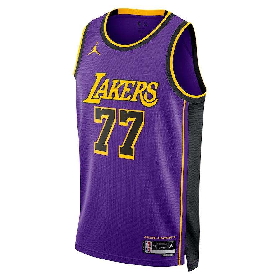 Luka Don?i? Los Angeles Lakers Jordan Brand Statement Edition Swingman Jersey - Purple - Image 2