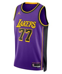 Alternative view of Luka Don?i? Los Angeles Lakers Jordan Brand Statement Edition Swingman Jersey - Purple