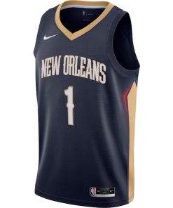 Alternative view of Zion Williamson New Orleans Pelicans Nike Swingman Jersey - Navy - Icon Edition