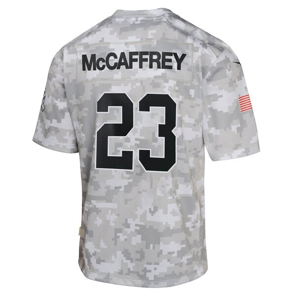 Christian McCaffrey San Francisco 49ers Nike Youth 2024 Salute to Service Game Jersey - Arctic Camo - Image 3