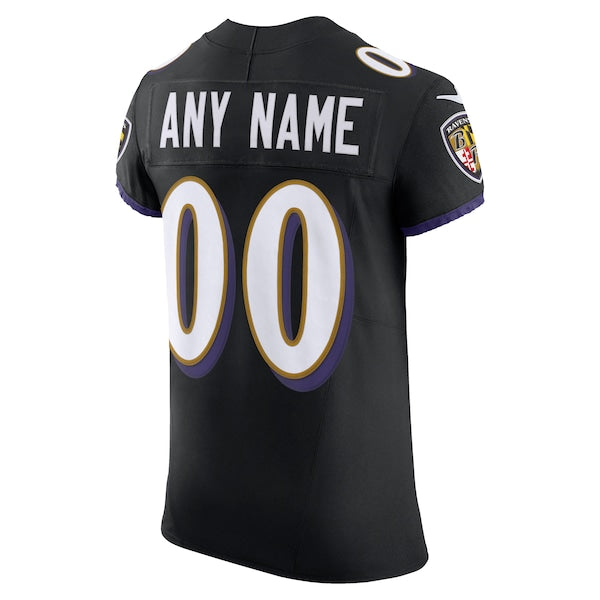 Baltimore Ravens Nike Vapor F.U.S.E. Elite Custom Jersey - Black - Image 3