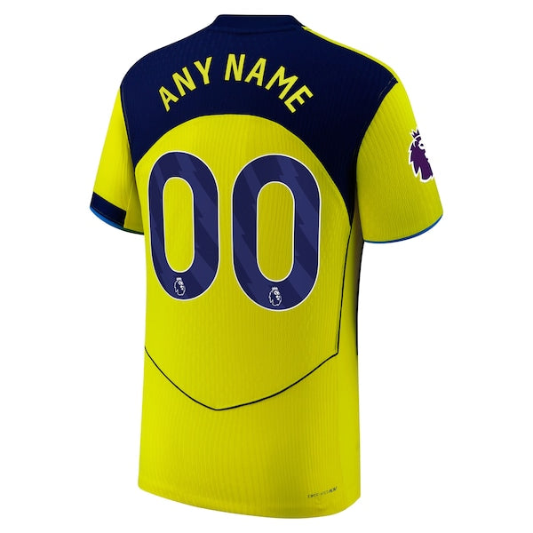 Tottenham Hotspur Nike 2025/26 Third Authentic Custom Jersey - Yellow/White - Image 4