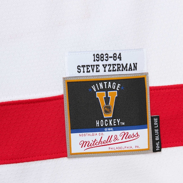 Steve Yzerman Detroit Red Wings 1983/84 Blue Line Player Jersey - White - Image 4