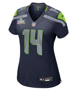 Alternative view of Women's Seattle Seahawks Sam Darnold Nike College Navy Super Bowl LX Patch Game Jersey