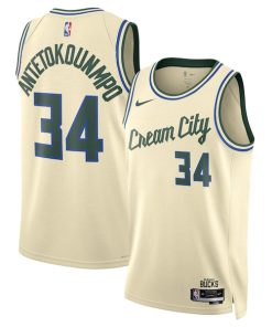 Giannis Antetokounmpo Milwaukee Bucks Nike Unisex 2025/26 Swingman Jersey - Cream - City Edition