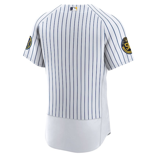 Milwaukee Brewers Nike Alternate Authentic Team Jersey - White - Image 3