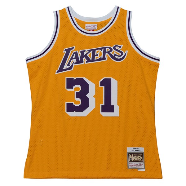Kurt Rambis Los Angeles Lakers 1984/85 Swingman Jersey - Gold - Image 3