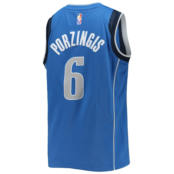 Kristaps Porzingis Dallas Mavericks Nike Youth 2021/22 Diamond Swingman Jersey - Icon Edition - Blue - Image 3