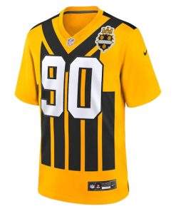 Alternative view of T.J. Watt Pittsburgh Steelers Nike Youth Alternate 1933 Throwback Game Jersey - Gold