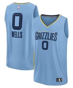 Jaylen Wells Memphis Grizzlies  Fast Break Replica Player Jersey - Statement Edition - Light Blue