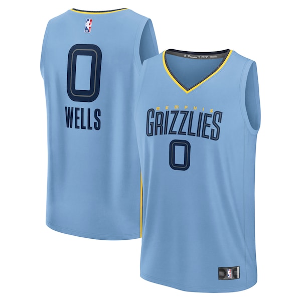 Jaylen Wells Memphis Grizzlies Fast Break Replica Player Jersey - Statement Edition - Light Blue