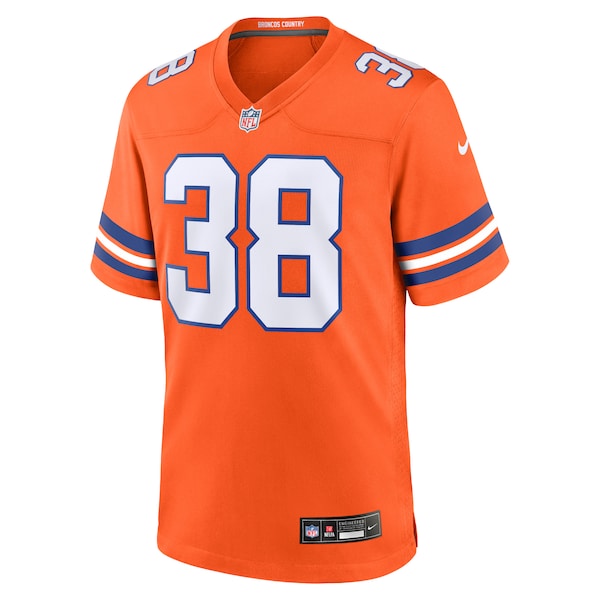 Jaleel McLaughlin Denver Broncos Nike Mile High Collection 1977 Throwback Player Game Jersey - Orange - Image 2