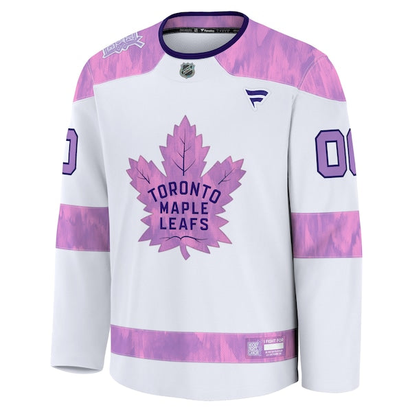 Toronto Maple Leafs 2024 Hockey Fights Cancer Custom Practice Jersey - White - Image 2