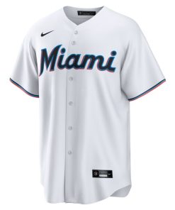 Alternative view of Miami Marlins Nike #1 Dad Home Replica Jersey - White