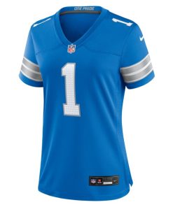 Alternative view of Number 1 Mom Detroit Lions Nike Game Jersey - Blue