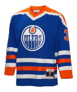 Alternative view of Grant Fuhr Edmonton Oilers  1986/87 Blue Line Player Jersey - Royal