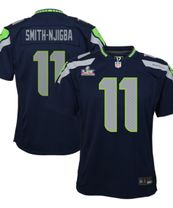 Youth Seattle Seahawks Jaxon Smith-Njigba Nike College Navy Super Bowl LX Patch Game Jersey