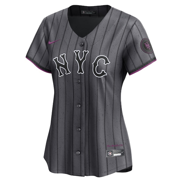 New York Mets Nike Women's 2024 City Connect Limited Player Jersey - Graphite - Image 2
