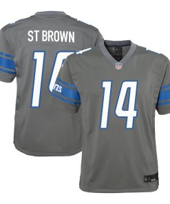 Amon-Ra St. Brown Detroit Lions Nike Youth Game Jersey - Silver