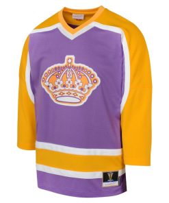 Alternative view of Los Angeles Kings Youth 1980 Blue Line Player Jersey - Purple