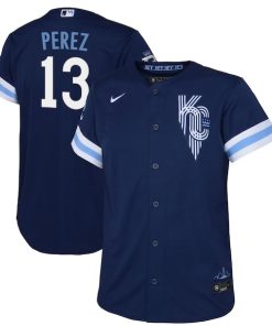 Salvador Perez Kansas City Royals Nike Youth 2022 City Connect Replica Player Jersey - Navy