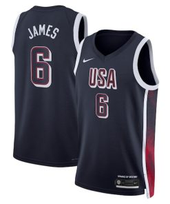 LeBron James Men's USA Basketball Nike Unisex 2024 Swingman Player Jersey - Navy