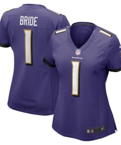 Number 1 Bride Baltimore Ravens Nike Women's Game Jersey - Purple