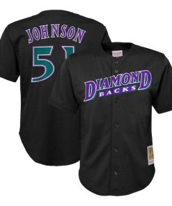 Randy Johnson Arizona Diamondbacks Youth Cooperstown Collection?Mesh Batting Practice Jersey - Black