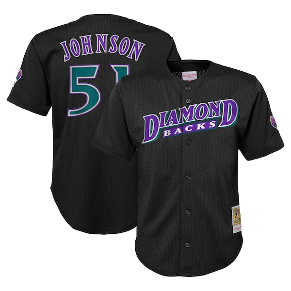 Randy Johnson Arizona Diamondbacks Youth Cooperstown Collection?Mesh Batting Practice Jersey - Black