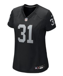 Alternative view of Raheem Mostert Las Vegas Raiders Nike Women's Team Game Jersey -  Black
