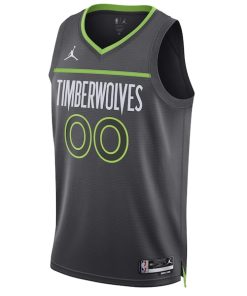 Alternative view of Minnesota Timberwolves Jordan Brand Unisex 2022/23 Swingman Custom Jersey - Statement Edition - Black