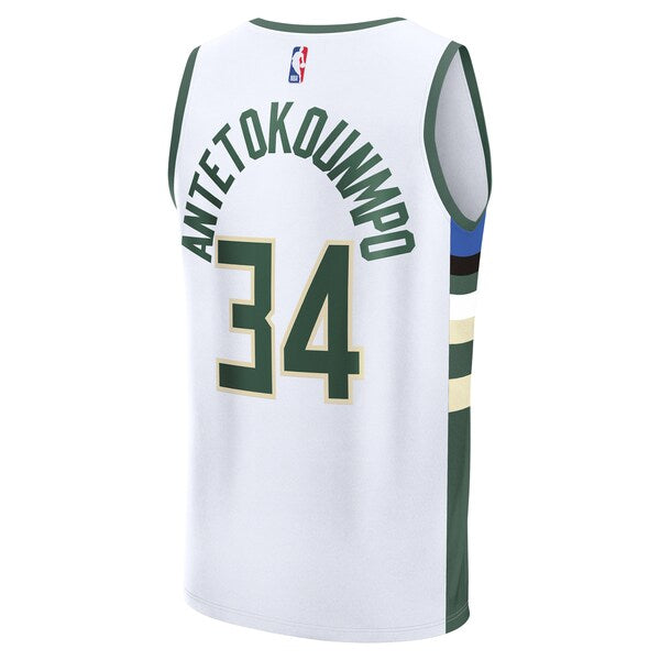 Giannis Antetokounmpo Milwaukee Bucks Fast Break Replica Player Jersey - Association Edition - White - Image 3