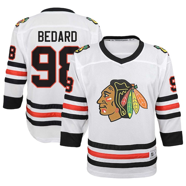 Connor Bedard Chicago Blackhawks Youth Away Replica Player Jersey - White/Red - Image 2