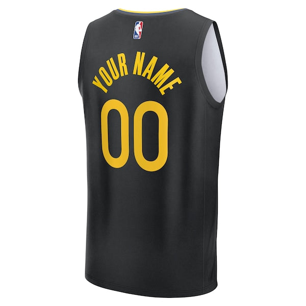 Golden State Warriors Youth Fast Break Custom Replica Jersey - Black - Statement Edition - Image 3