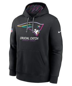Alternative view of New England Patriots Nike 2024 NFL Crucial Catch Club Pullover Hoodie - Black