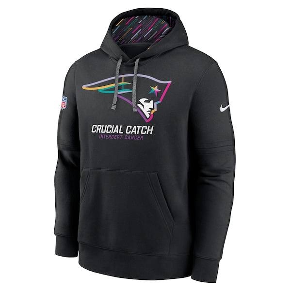 New England Patriots Nike 2024 NFL Crucial Catch Club Pullover Hoodie - Black - Image 2